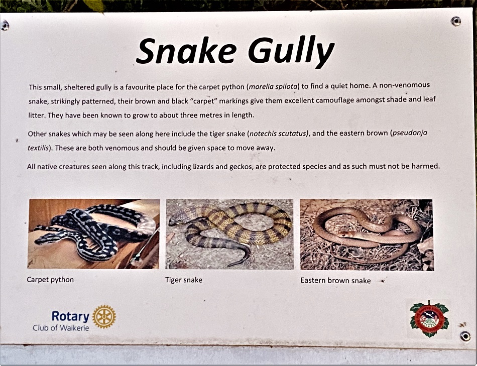 Information sign at Snake Gully, Waikerie, South Australia